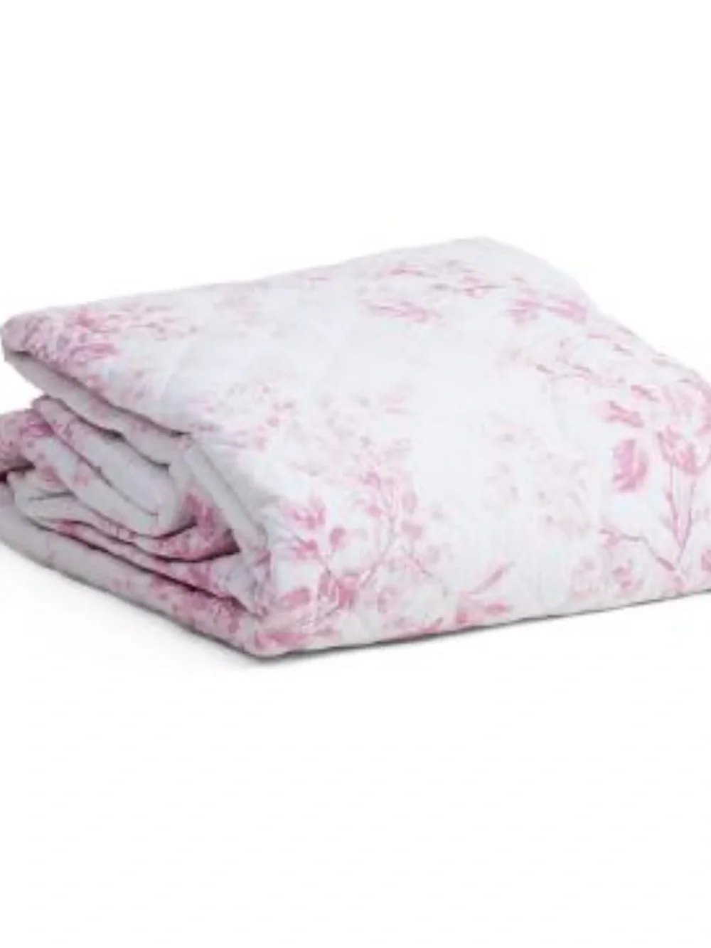 Cabbages & Roses King Quilt Set Pink White Floral Quilted 3 Piece ~ Raspberry - Picture 2 of 2
